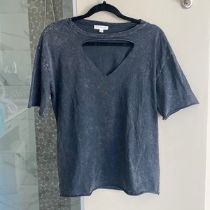 Charcoal grey socialite size Small tee with cut out